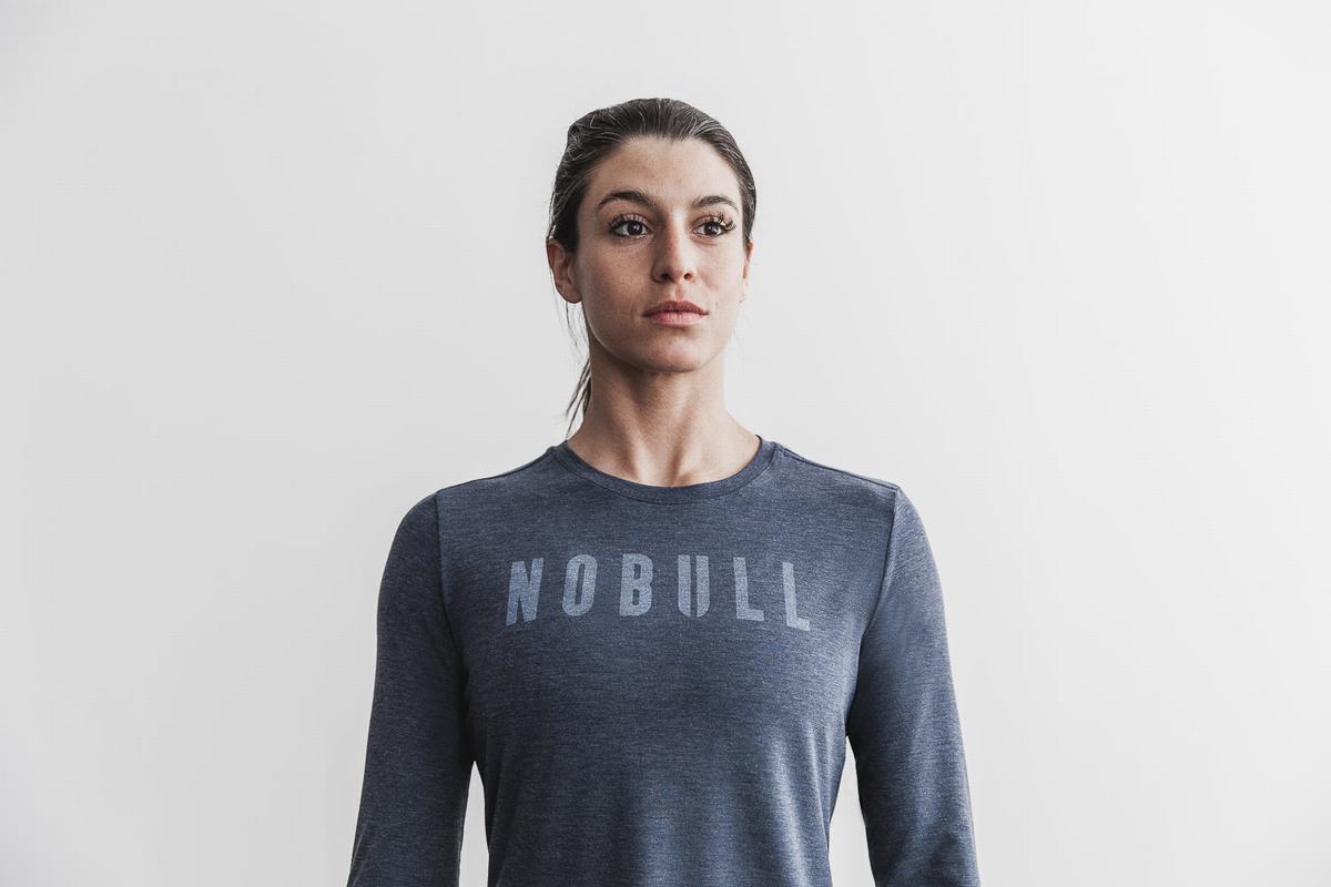 Nobull Women's Long Sleeves Navy | Australia (UV8709)